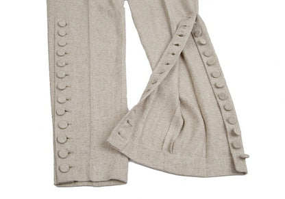 Jean Paul GAULTIER HOMME Linen Hem Pants Beige Size 48