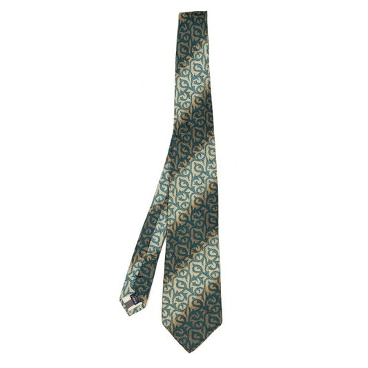 Jean Paul GAULTIER HOMME Silk Tribal Regimental Green Blue Tie