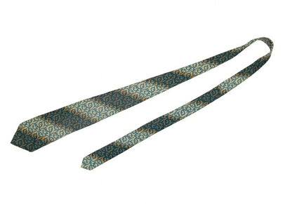Jean Paul GAULTIER HOMME Silk Tribal Regimental Green Blue Tie