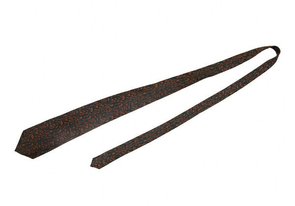 Jean Paul GAULTIER HOMME Silk Arabesque Jacquard Navy Brown Tie