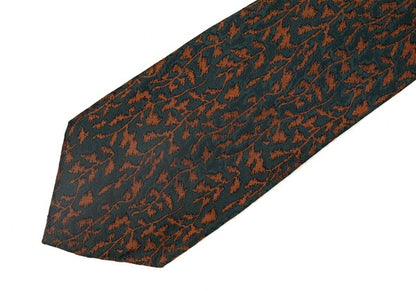 Jean Paul GAULTIER HOMME Silk Arabesque Jacquard Navy Brown Tie