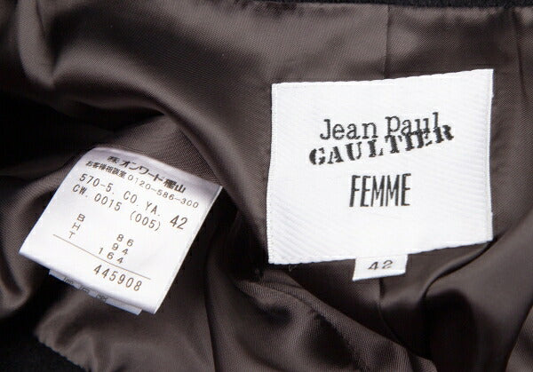 Jean Paul GAULTIER FEMME Angora Wool Coat Black Size 42