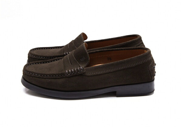 TOD'S Suede Loafers Khaki Size 35 (22cm)