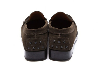 TOD'S Suede Loafers Khaki Size 35 (22cm)