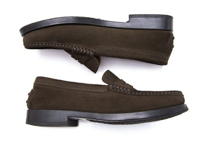 TOD'S Suede Loafers Khaki Size 35 (22cm)