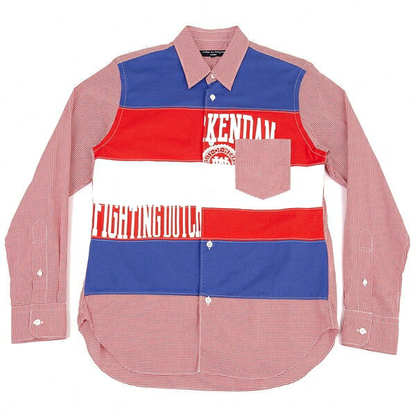 COMME des GARCONS HOMME 19AW Patchwork Shirt Red Size XS