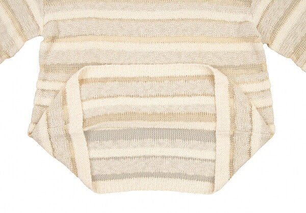 Plantation Openwork Border Knit Sweater Ecru Size M