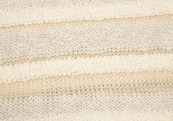 Plantation Openwork Border Knit Sweater Ecru Size M
