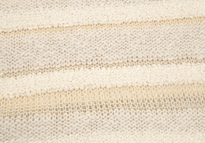 Plantation Openwork Border Knit Sweater Ecru Size M
