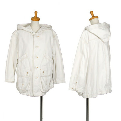 ISSEY MIYAKE I.S. Cotton Canvas Hooded Jacket White Size M