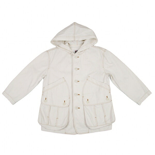 ISSEY MIYAKE I.S. Cotton Canvas Hooded Jacket White Size M