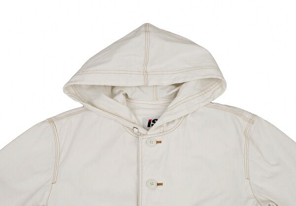 ISSEY MIYAKE I.S. Cotton Canvas Hooded Jacket White Size M