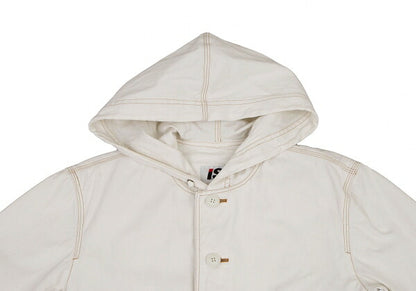 ISSEY MIYAKE I.S. Cotton Canvas Hooded Jacket White Size M