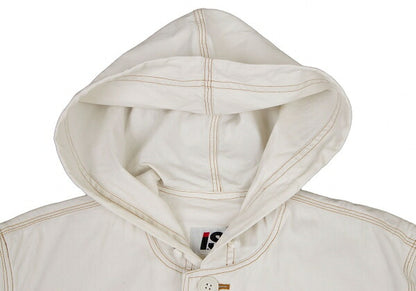 ISSEY MIYAKE I.S. Cotton Canvas Hooded Jacket White Size M