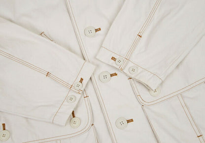 ISSEY MIYAKE I.S. Cotton Canvas Hooded Jacket White Size M