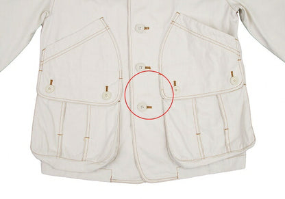 ISSEY MIYAKE I.S. Cotton Canvas Hooded Jacket White Size M