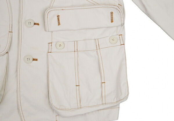ISSEY MIYAKE I.S. Cotton Canvas Hooded Jacket White Size M