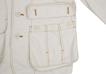 ISSEY MIYAKE I.S. Cotton Canvas Hooded Jacket White Size M