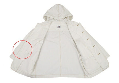 ISSEY MIYAKE I.S. Cotton Canvas Hooded Jacket White Size M