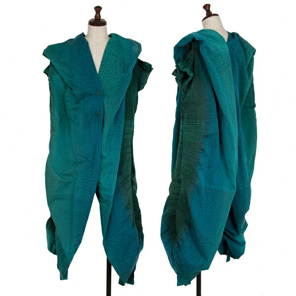 ISSEY MIYAKE FETE A-POC INSIDE Pleated Coat Green Size 2