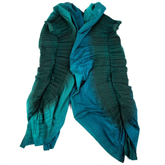 ISSEY MIYAKE FETE A-POC INSIDE Pleated Coat Green Size 2
