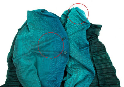 ISSEY MIYAKE FETE A-POC INSIDE Pleated Coat Green Size 2