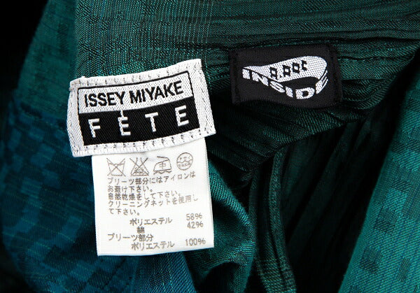 ISSEY MIYAKE FETE A-POC INSIDE Pleated Coat Green Size 2