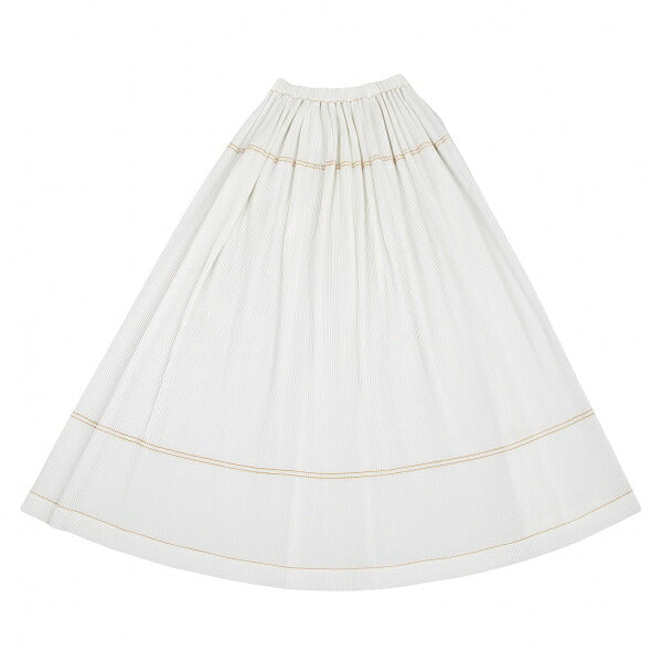 ISSEY MIYAKE Pleated Double Stitch Skirt White Size M