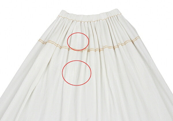 ISSEY MIYAKE Pleated Double Stitch Skirt White Size M