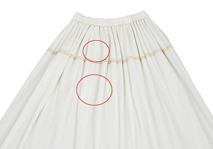ISSEY MIYAKE Pleated Double Stitch Skirt White Size M