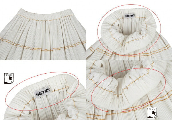 ISSEY MIYAKE Pleated Double Stitch Skirt White Size M