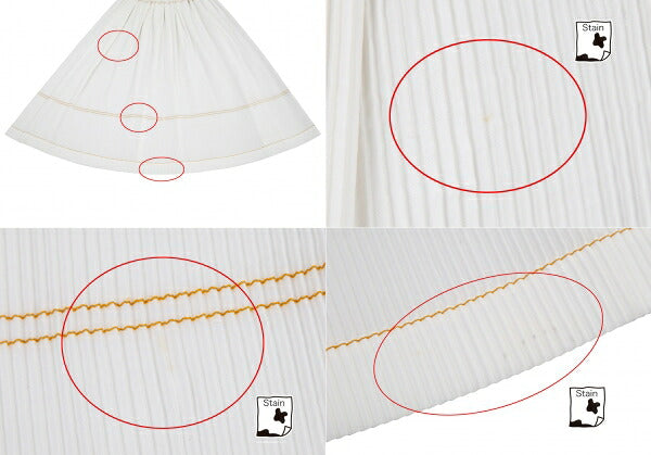 ISSEY MIYAKE Pleated Double Stitch Skirt White Size M