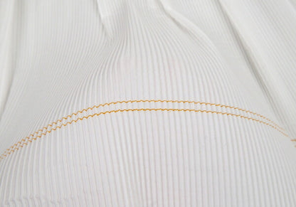 ISSEY MIYAKE Pleated Double Stitch Skirt White Size M