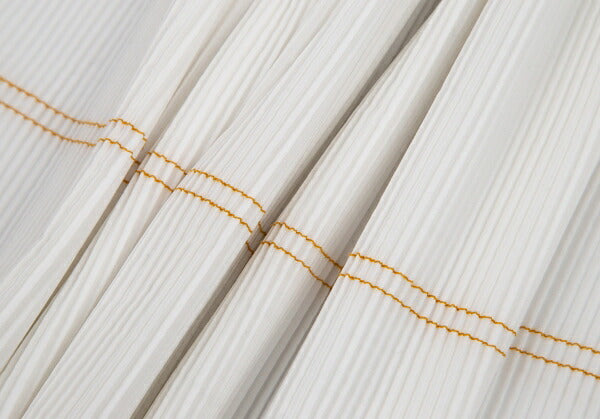 ISSEY MIYAKE Pleated Double Stitch Skirt White Size M