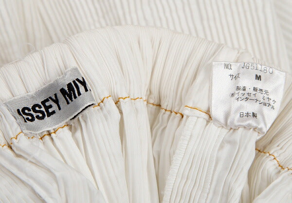 ISSEY MIYAKE Pleated Double Stitch Skirt White Size M
