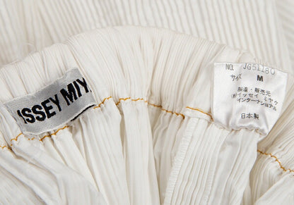 ISSEY MIYAKE Pleated Double Stitch Skirt White Size M