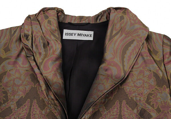 ISSEY MIYAKE Floral Gradation Silk Jacket Black Brown Size 1