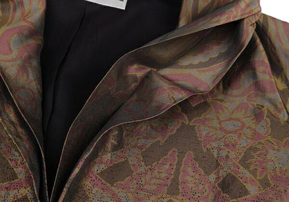 ISSEY MIYAKE Floral Gradation Silk Jacket Black Brown Size 1