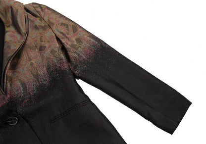 ISSEY MIYAKE Floral Gradation Silk Jacket Black Brown Size 1