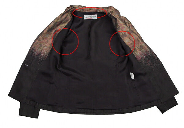 ISSEY MIYAKE Floral Gradation Silk Jacket Black Brown Size 1