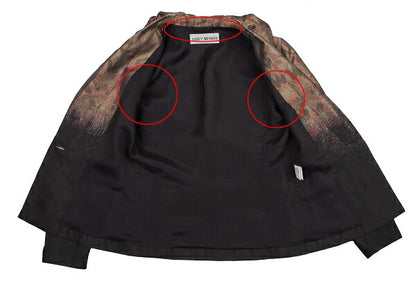 ISSEY MIYAKE Floral Gradation Silk Jacket Black Brown Size 1