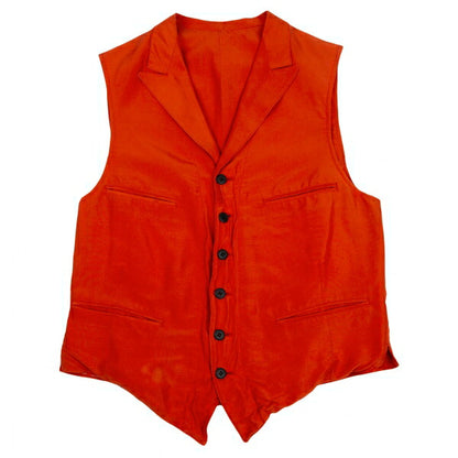 Yohji Yamamoto FEMME Silk Gilet Vest Orange Size M