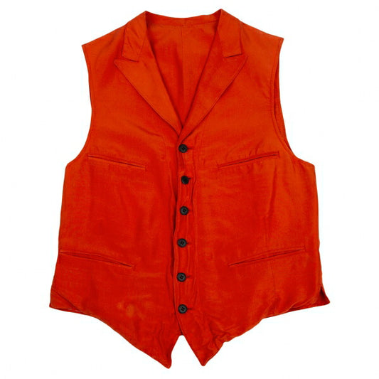 Yohji Yamamoto FEMME Silk Gilet Vest Orange Size M