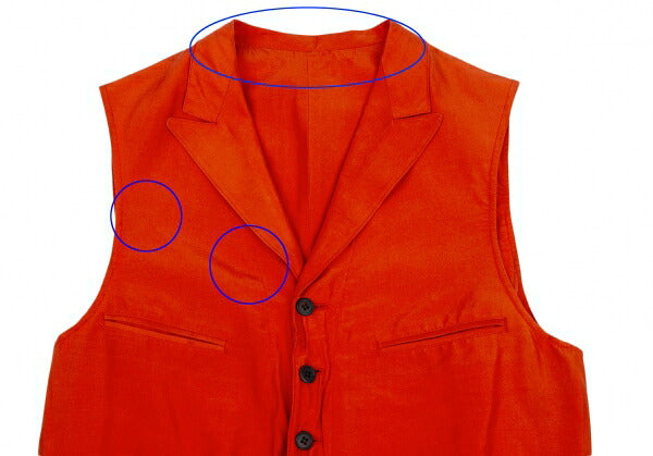 Yohji Yamamoto FEMME Silk Gilet Vest Orange Size M