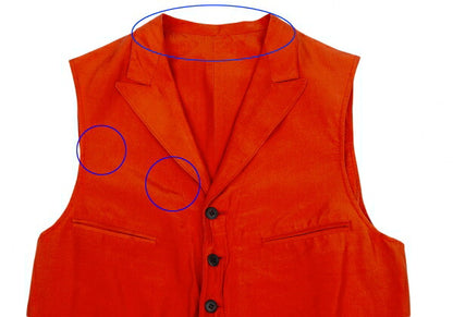 Yohji Yamamoto FEMME Silk Gilet Vest Orange Size M