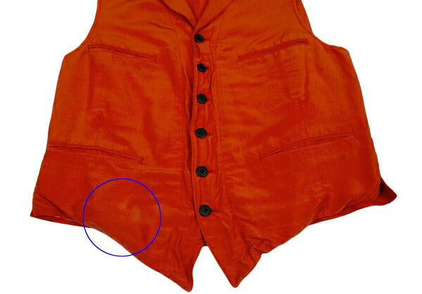 Yohji Yamamoto FEMME Silk Gilet Vest Orange Size M