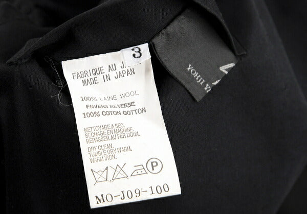 Y's for men Old Gabardine Reversible Jacket Black Size 3