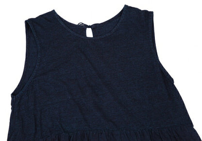 45rpm Dyed Gathered Sleeveless Tank Top Indigo Size 1