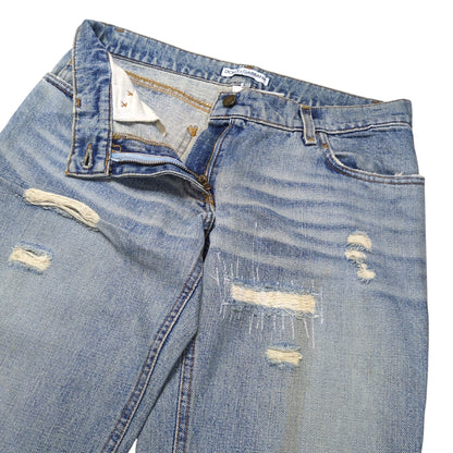Dolce & Gabbana Distressed Blue Boots Denim Jeans Size 40