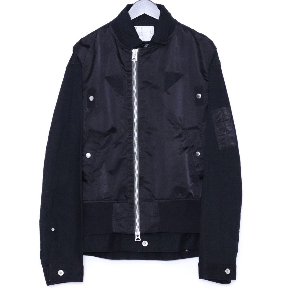 SACAI 22AW Nylon Twill Mix Blouson Jacket Black Size 2